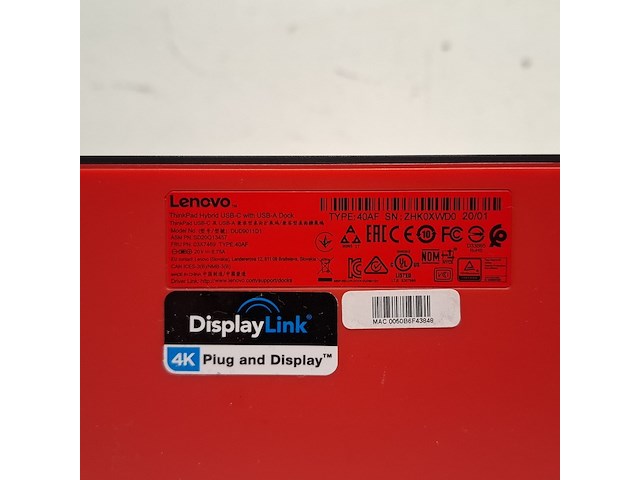 2x dockingstation lenovo, thinkpad hybrid usd-c with usb-a dock | dud9011d1 | 40af - afbeelding 8 van  10