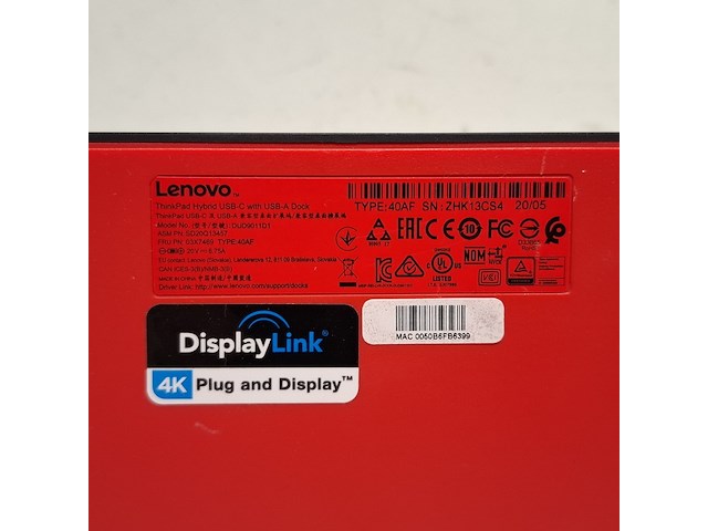 2x dockingstation lenovo, thinkpad hybrid usd-c with usb-a dock | dud9011d1 | 40af - afbeelding 5 van  8