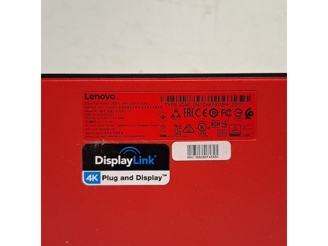 2x dockingstation lenovo, thinkpad hybrid usd-c with usb-a dock | dud9011d1 | 40af - afbeelding 5 van  8
