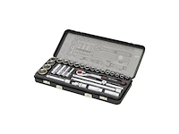 2x dopsleutelset, kramp, 1/2" 29-delig + 1/4" 45-delig