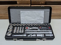 2x dopsleutelset, kramp, 1/2" 29-delig + 1/4" 45-delig - afbeelding 5 van  11