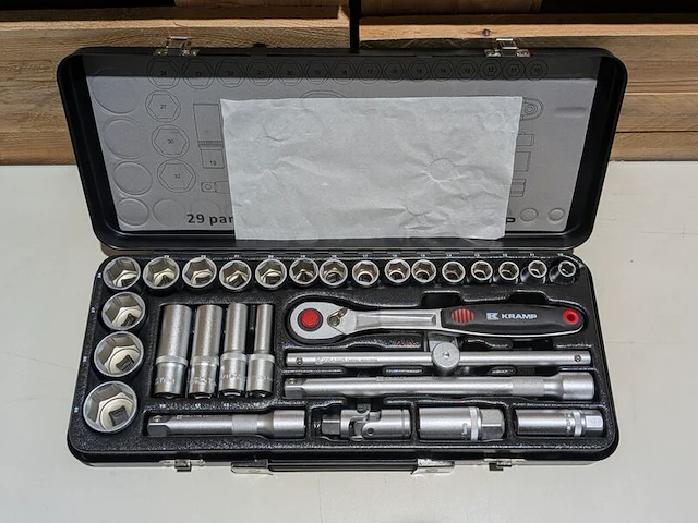 2x dopsleutelset, kramp, 1/2" 29-delig + 1/4" 45-delig - afbeelding 6 van  11