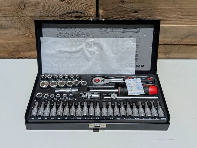 2x dopsleutelset, kramp, 1/2" 29-delig + 1/4" 45-delig - afbeelding 9 van  11
