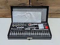 2x dopsleutelset, kramp, 1/2" 29-delig + 1/4" 45-delig - afbeelding 9 van  11