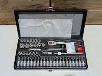 2x dopsleutelset, kramp, 1/2" 29-delig + 1/4" 45-delig - afbeelding 10 van  11