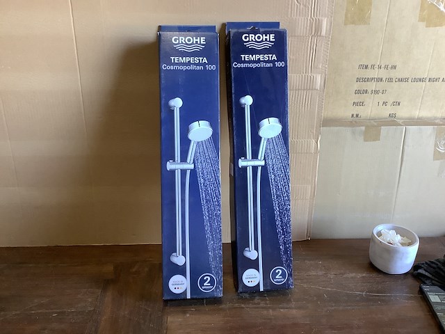2x doucheset met 2 stralen, grohe, tempesta cosm. 100, chroom - afbeelding 1 van  2