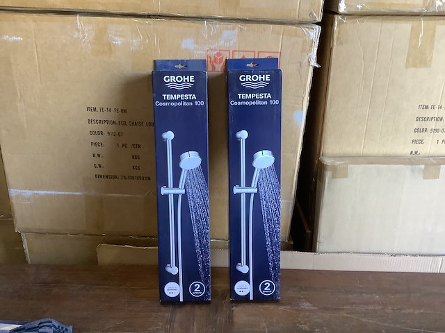 2x doucheset met 2 stralen, grohe, tempesta cosm. 100, chroom - afbeelding 2 van  3
