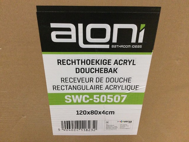 2x douchevloer 120x80x4 cm, aloni, swc-50507, wit - afbeelding 4 van  4