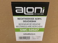 2x douchevloer 120x80x4 cm, aloni, swc-50507, wit - afbeelding 4 van  4