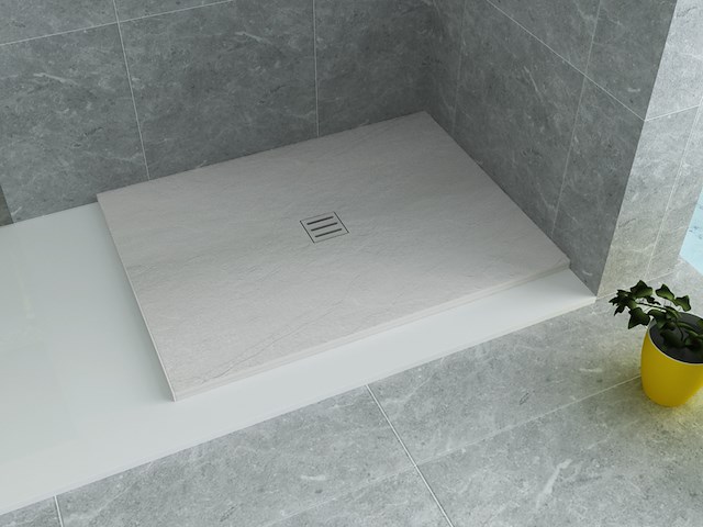 2x douchevloer 140x90 cm, aloni, swb-914, wit - afbeelding 1 van  3