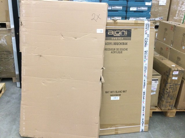 2x douchevloer 140x90 cm, aloni, swb-914, wit - afbeelding 2 van  3