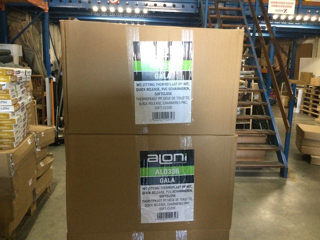 2x dozen van 12 toiletbrillen aloni, gala al0336, wit - afbeelding 2 van  3