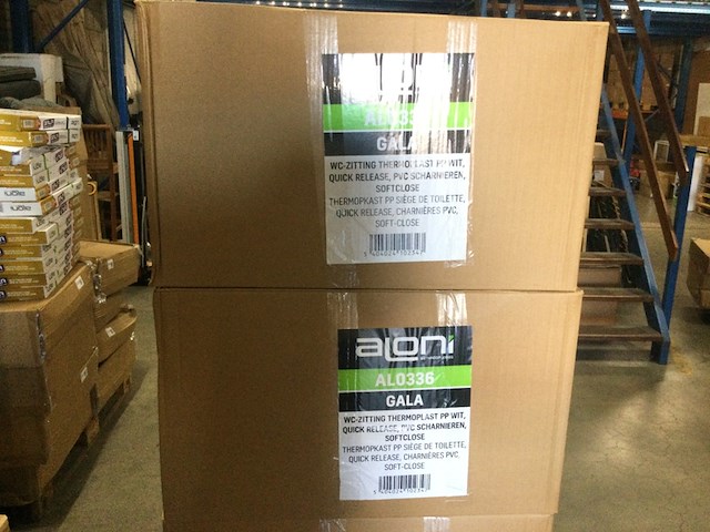2x dozen van 12 toiletbrillen aloni, gala al0336, wit - afbeelding 2 van  3