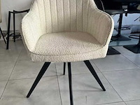 2x draaibare eetkamerstoel tribeca beige/wit - afbeelding 1 van  2