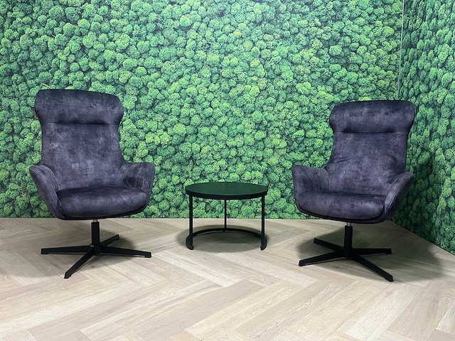 2x draaibare fauteuil met bijzettafel - afbeelding 1 van  13
