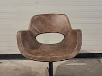 2x draaibare leren stoel, bruin - afbeelding 2 van  5