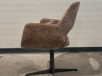 2x draaibare leren stoel, bruin - afbeelding 3 van  5