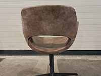 2x draaibare leren stoel, bruin - afbeelding 4 van  5