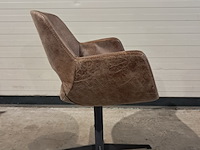 2x draaibare leren stoel, bruin - afbeelding 5 van  5