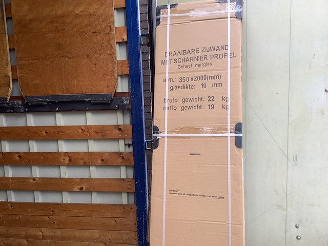 2x draaibare zijwand met scharnier profiel links wb, 20.3948, mat glas - afbeelding 2 van  3