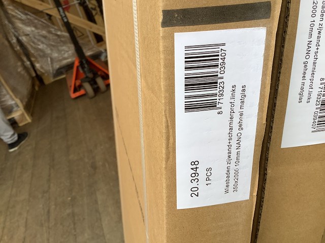 2x draaibare zijwand met scharnier profiel links wb, 20.3948, mat glas - afbeelding 3 van  3