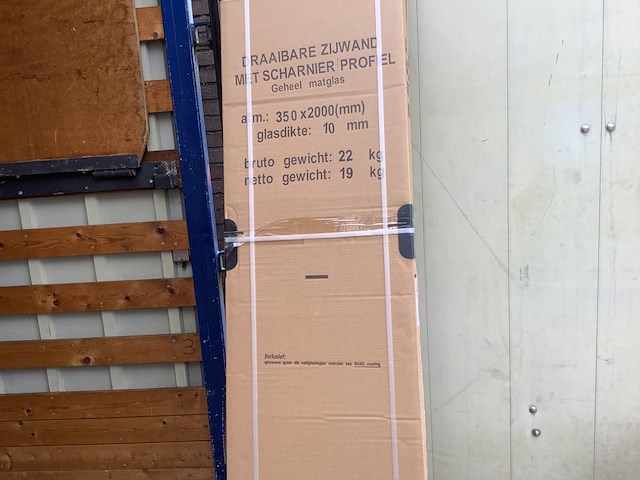 2x draaibare zijwand met scharnier profiel links wb, 20.3948, mat glas - afbeelding 2 van  4