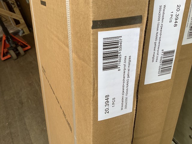 2x draaibare zijwand met scharnier profiel links wb, 20.3948, mat glas - afbeelding 4 van  4