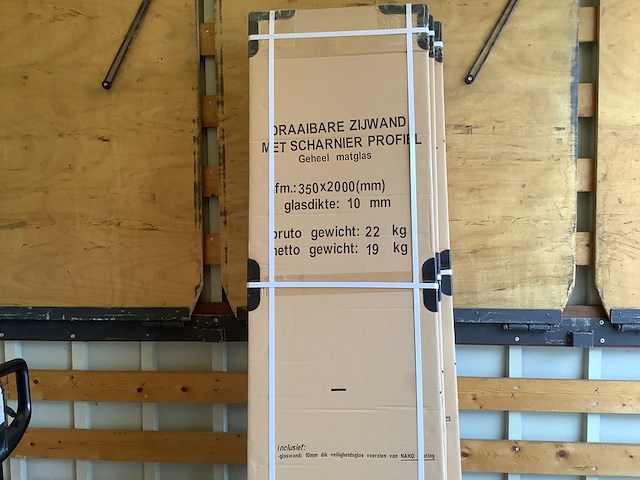 2x draaibare zijwand met scharnier profiel rechts wb, 20.3949, mat glas - afbeelding 2 van  4