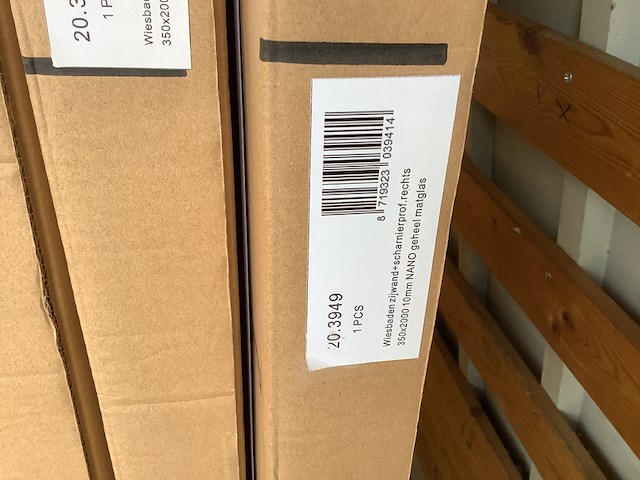 2x draaibare zijwand met scharnier profiel rechts wb, 20.3949, mat glas - afbeelding 4 van  4