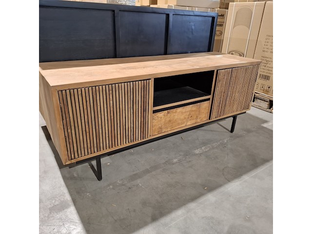 2x dressoir en tv meubel rhythm, raw materials, bruin - afbeelding 2 van  14