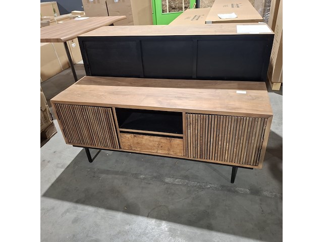 2x dressoir en tv meubel rhythm, raw materials, bruin - afbeelding 3 van  14