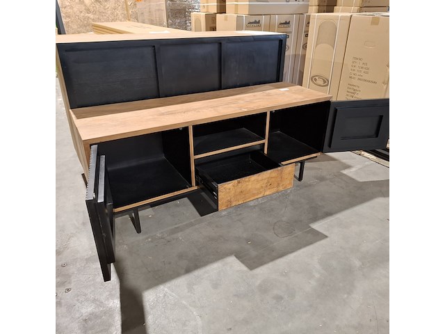 2x dressoir en tv meubel rhythm, raw materials, bruin - afbeelding 4 van  14