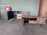 2x dressoir en tv meubel rhythm, raw materials, bruin - afbeelding 7 van  14