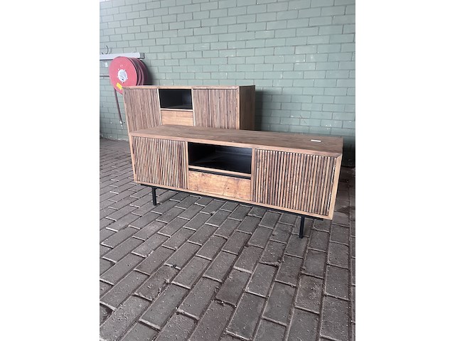 2x dressoir en tv meubel rhythm, raw materials, bruin - afbeelding 8 van  14