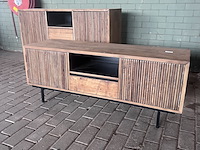 2x dressoir en tv meubel rhythm, raw materials, bruin - afbeelding 8 van  14