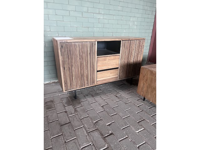 2x dressoir en tv meubel rhythm, raw materials, bruin - afbeelding 9 van  14