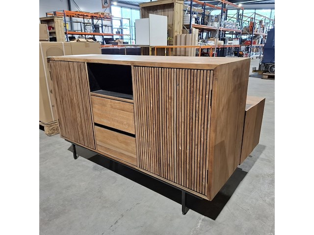 2x dressoir en tv meubel rhythm, raw materials, bruin - afbeelding 10 van  14