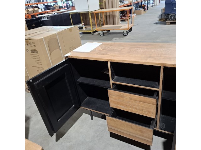 2x dressoir en tv meubel rhythm, raw materials, bruin - afbeelding 12 van  14