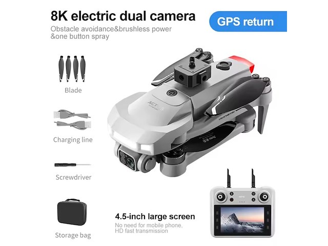 2x dual 8k camera drone, v34 - afbeelding 6 van  9