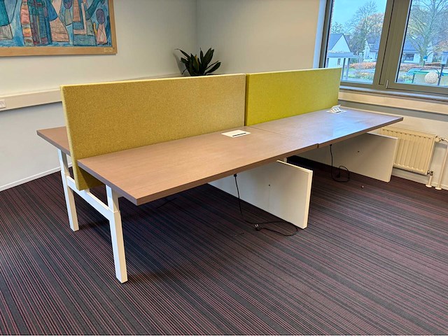 (2x) duo bureau (160x168 cm) voorzien van akoestisch scherm - afbeelding 1 van  4