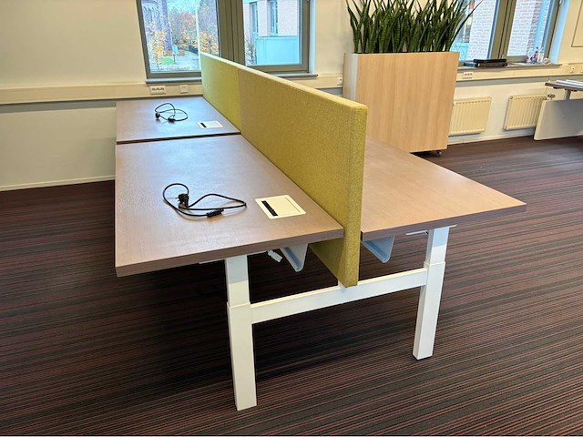 (2x) duo bureau (160x168 cm) voorzien van akoestisch scherm - afbeelding 3 van  4