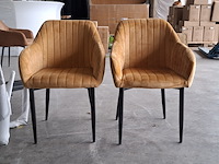2x eetkamer stoel velvet gold, 2026 - afbeelding 1 van  3