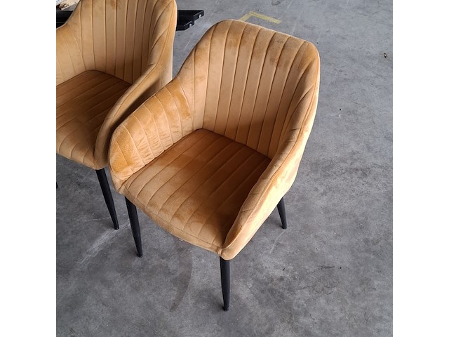 2x eetkamer stoel velvet gold, 2026 - afbeelding 3 van  3