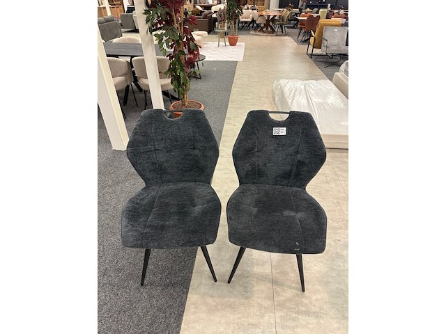 2x eetkamerstoel dianne, geweven, antraciet - afbeelding 1 van  6