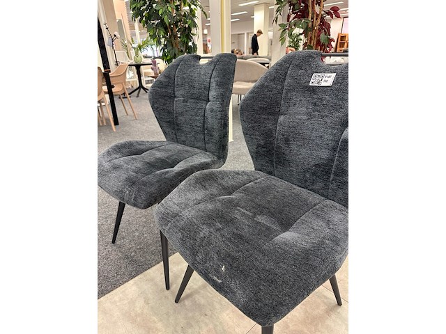 2x eetkamerstoel dianne, geweven, antraciet - afbeelding 2 van  6