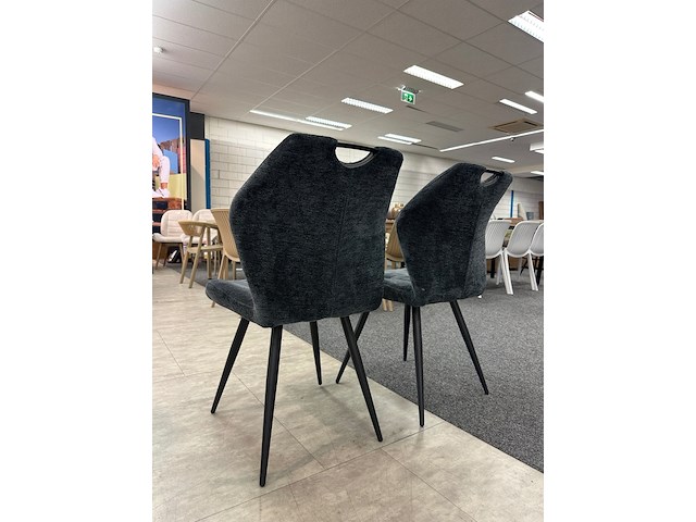 2x eetkamerstoel dianne, geweven, antraciet - afbeelding 3 van  6