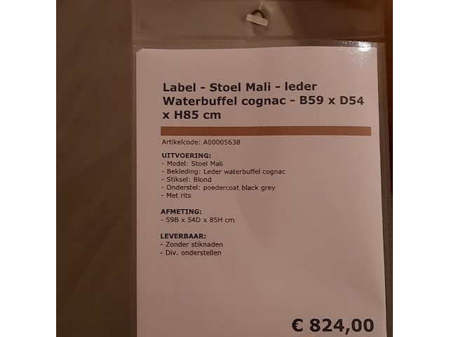 2x eetkamerstoel label, malibu - afbeelding 7 van  14
