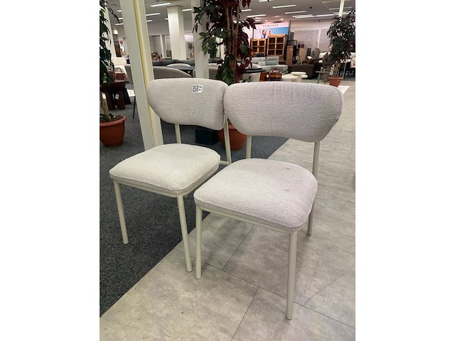 2x eetkamerstoel lea, geweven, beige - afbeelding 1 van  6