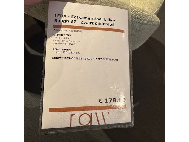 2x eetkamerstoel, leda en raw design, llilly, beige - afbeelding 2 van  3