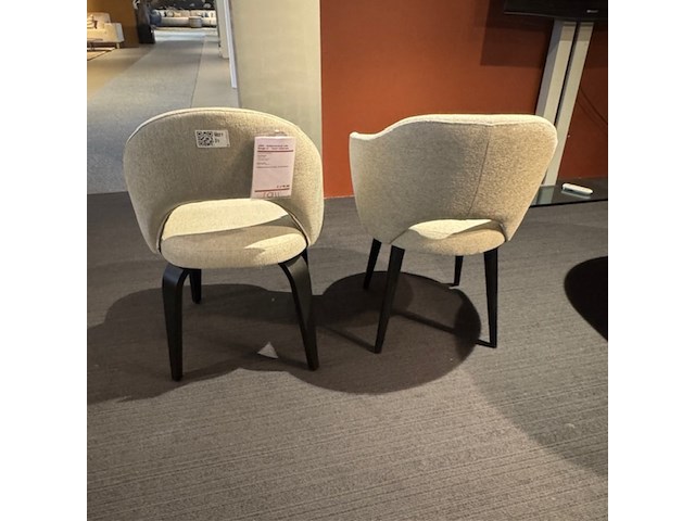 2x eetkamerstoel, leda en raw design, llilly, beige - afbeelding 3 van  3